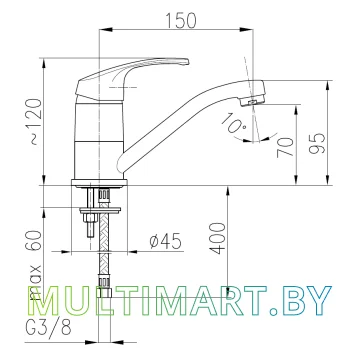 Смеситель Armatura Krzem 4212-915-00 картинка 2
